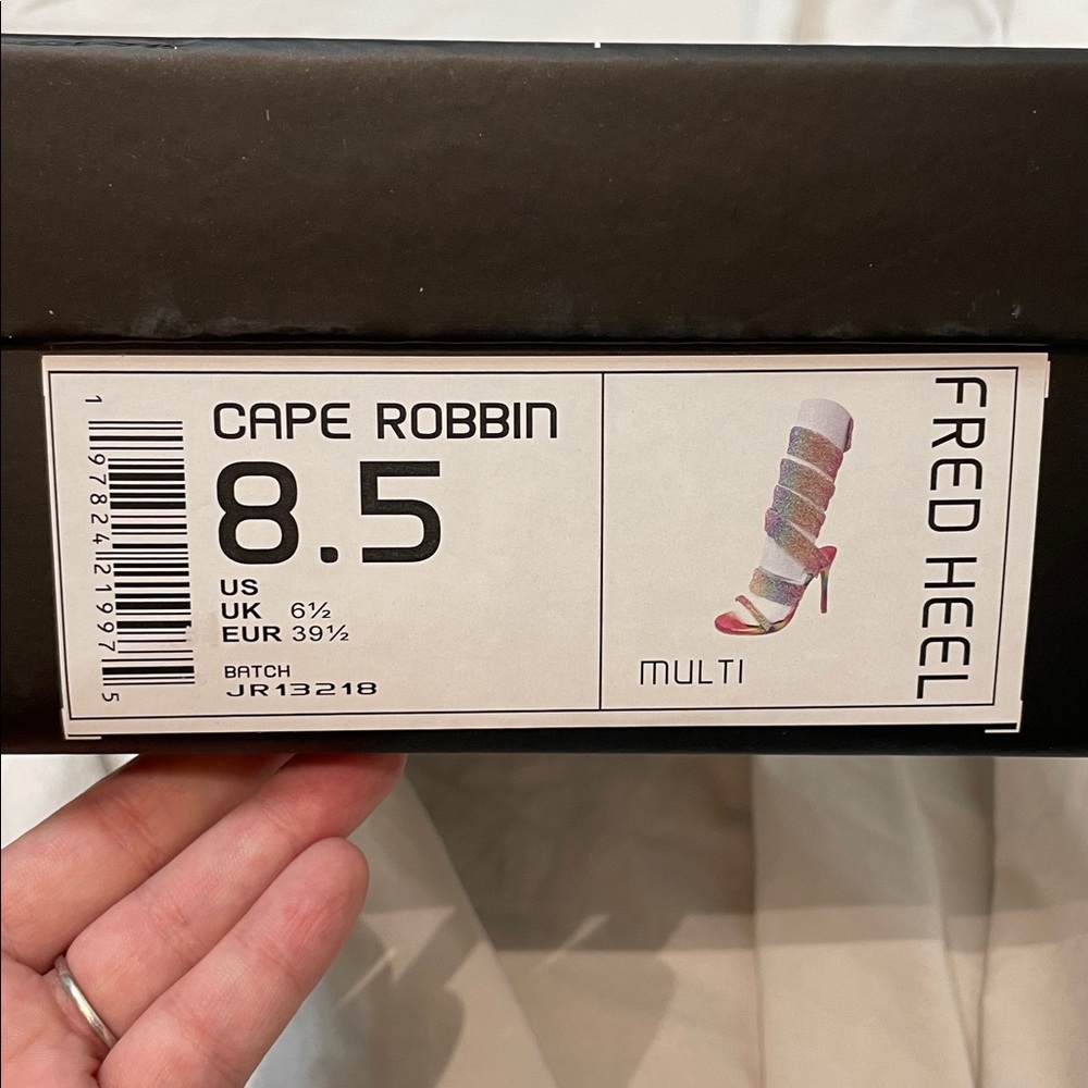 •CAPE ROBBIN• “Fred” Thick Strap Rhinestone Lace-up Heels - Multi // NIB - Picture 16 of 16